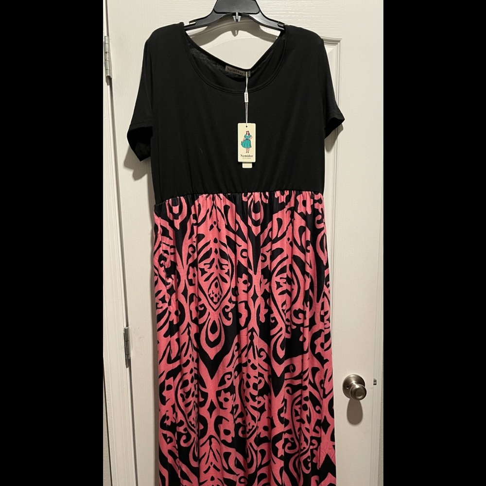 Long Chevron Print Maxi Dress